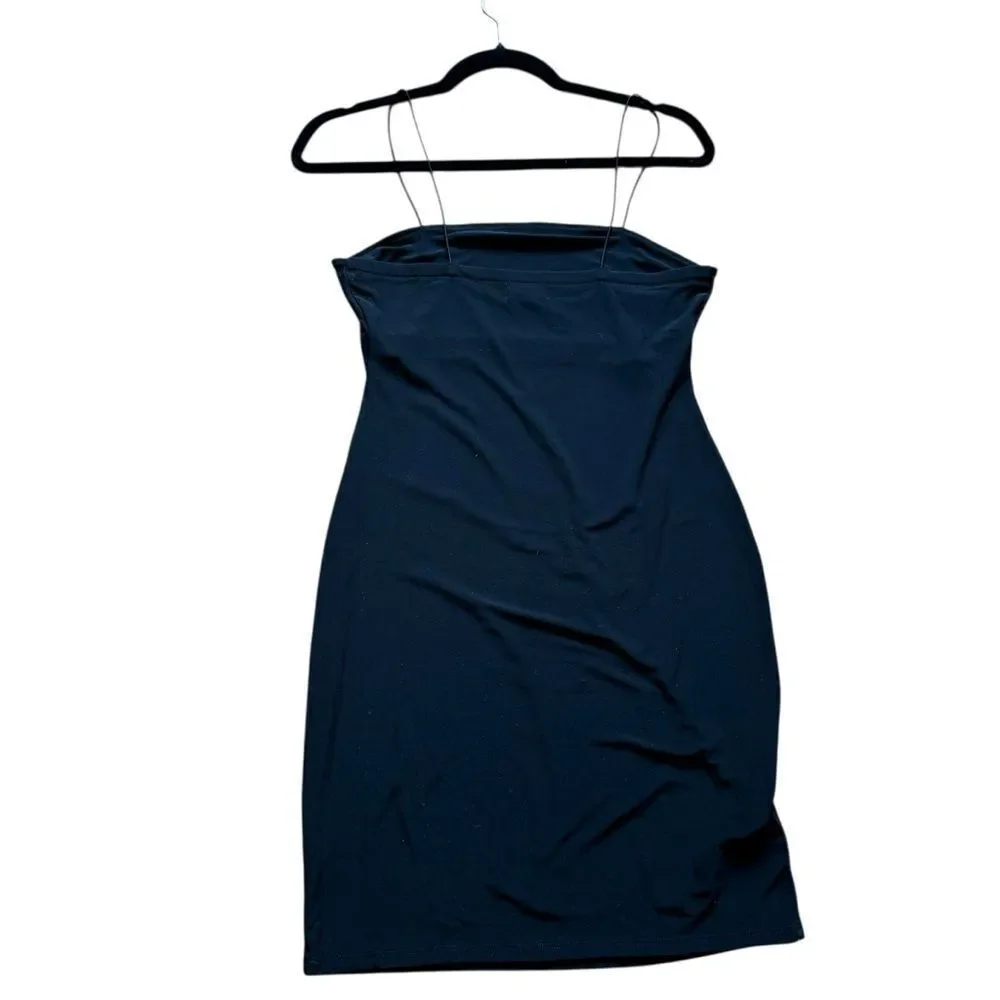 Nordstrom Open Edit Black Sleeveless Slinky Spaghetti Strap Stretchy Mini Dress